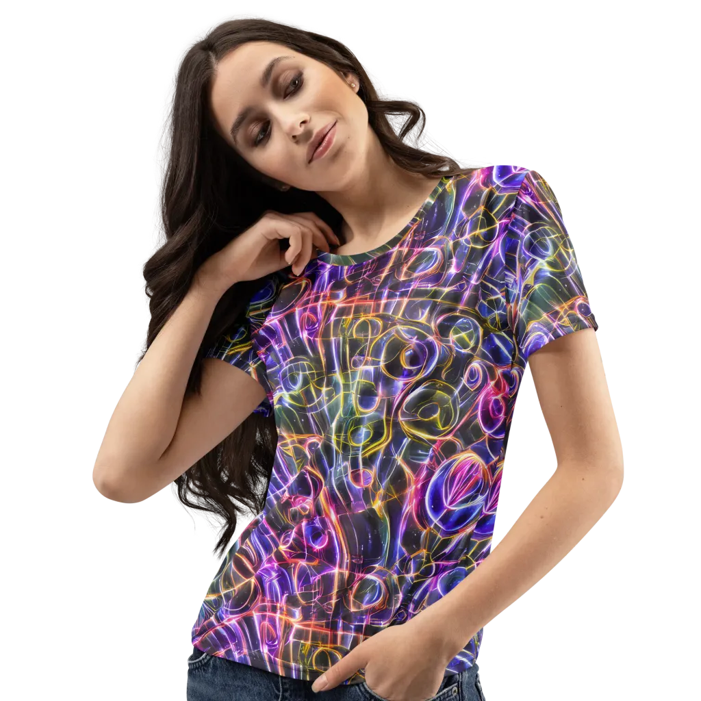 Violet Static on Women's Crew Neck T-Shirt — Left Front