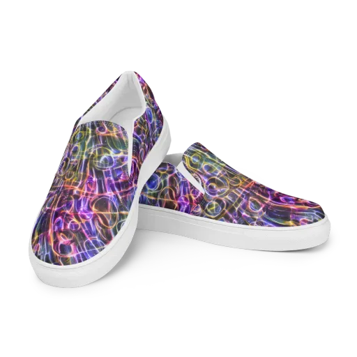 Violet Static on a Men's Slip-On Canvas Shoes