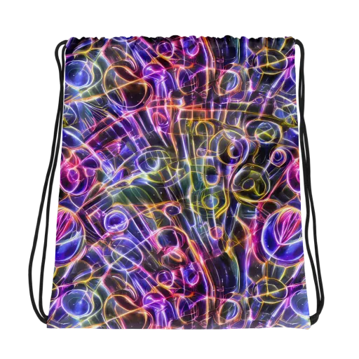 Violet Static on a Drawstring Bag