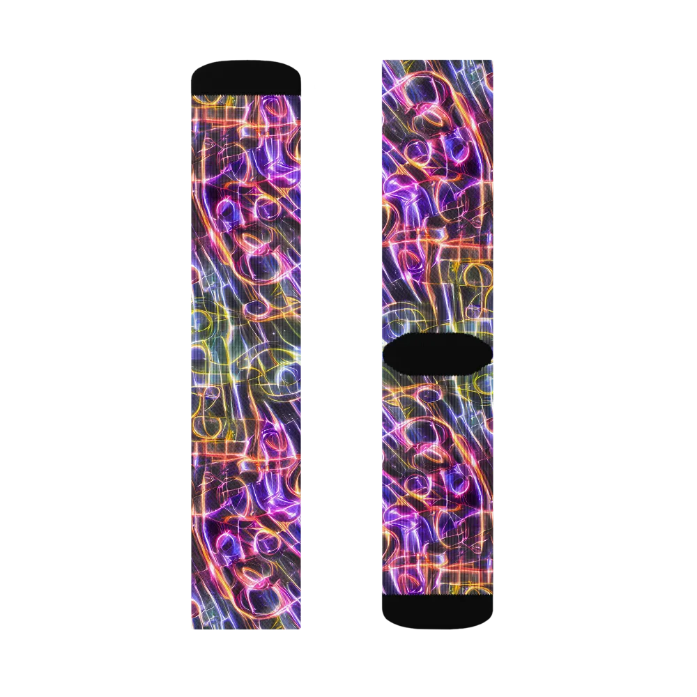 Violet Static on Socks — Left Sock