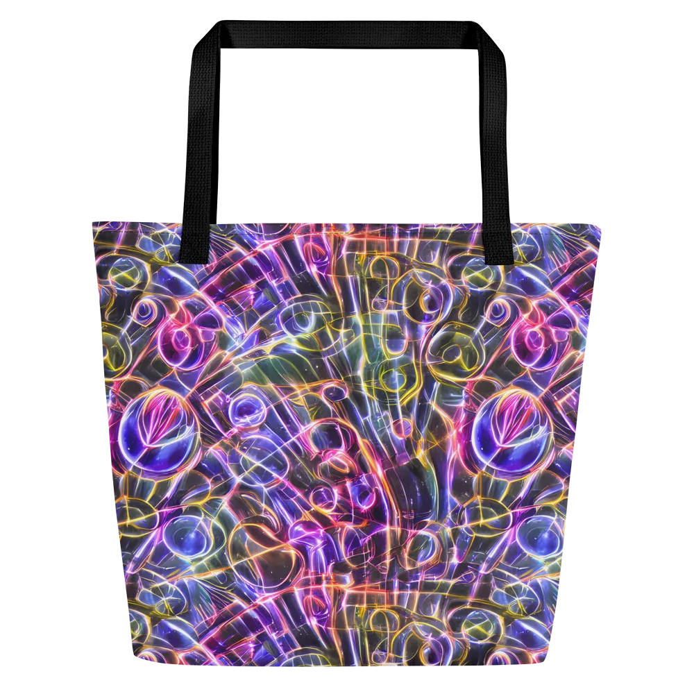 Violet Static on Large Tote Bag W/ Pocket — Front