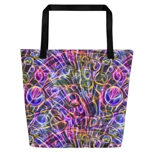 Violet Static on a Large Tote Bag W/ Pocket