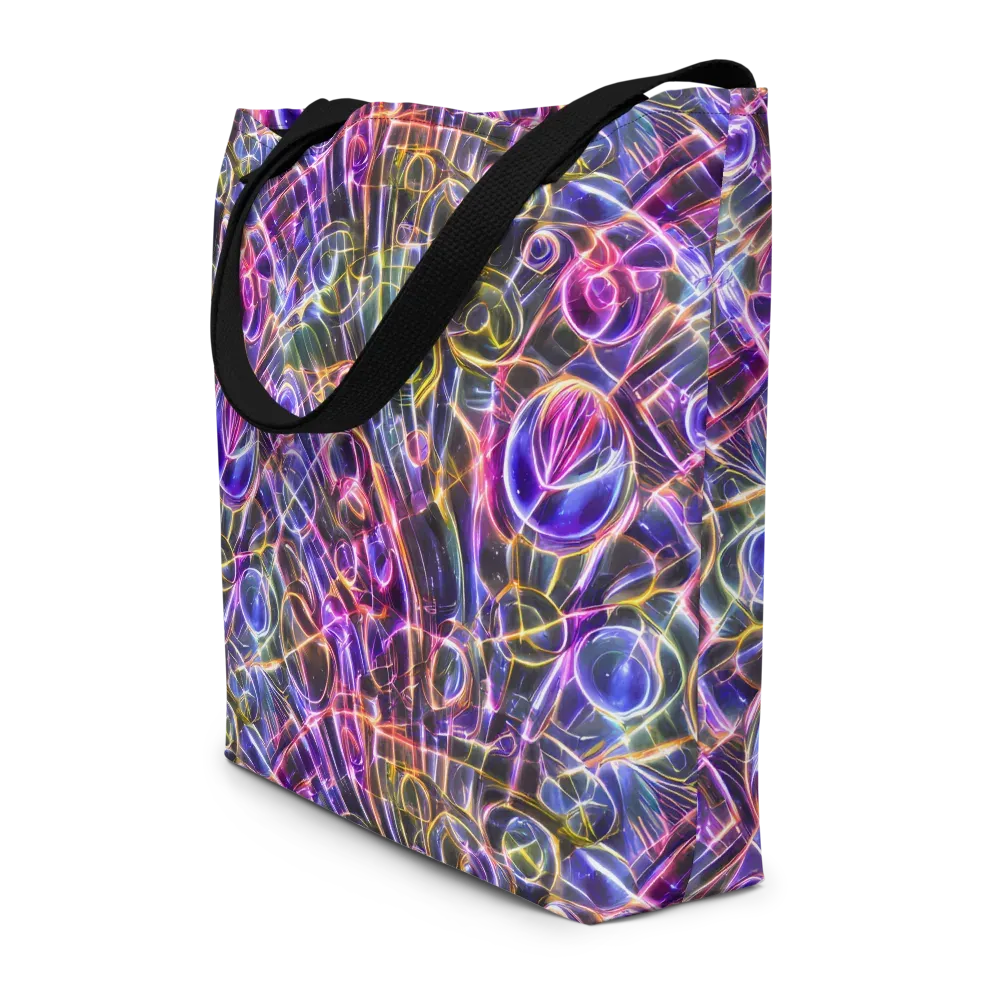 Violet Static on Large Tote Bag W/ Pocket — Front
