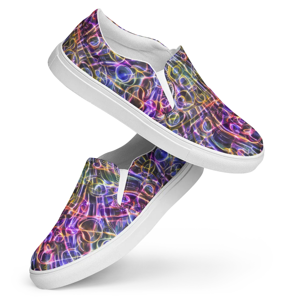 Violet Static on Women's Slip-On Canvas Shoes — Front