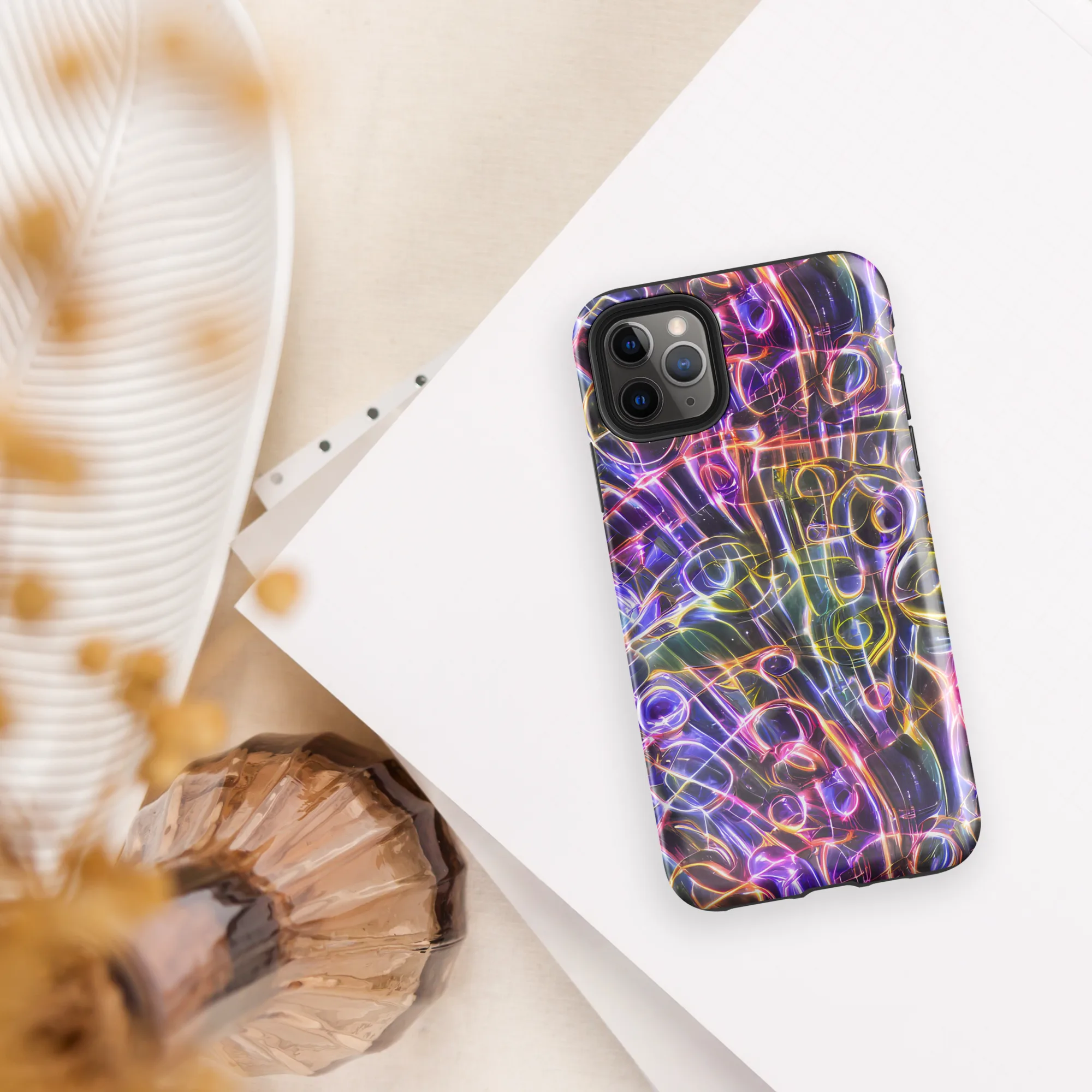Violet Static on Tough Case for iPhone® — Front