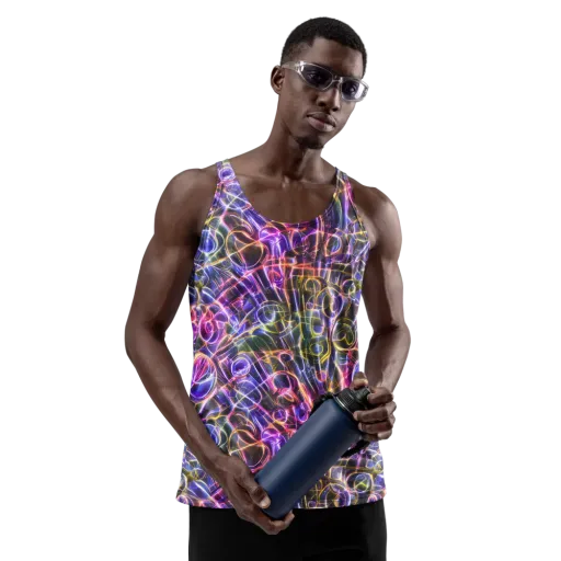 Violet Static on a Men's Tank Top
