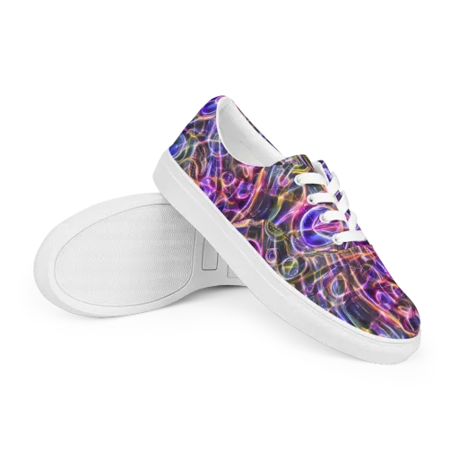 Violet Static Men's Lace-Up Canvas Shoes on model