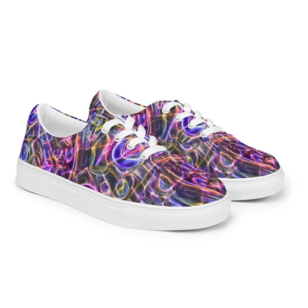 Violet Static on Men's Lace-Up Canvas Shoes — Right Front
