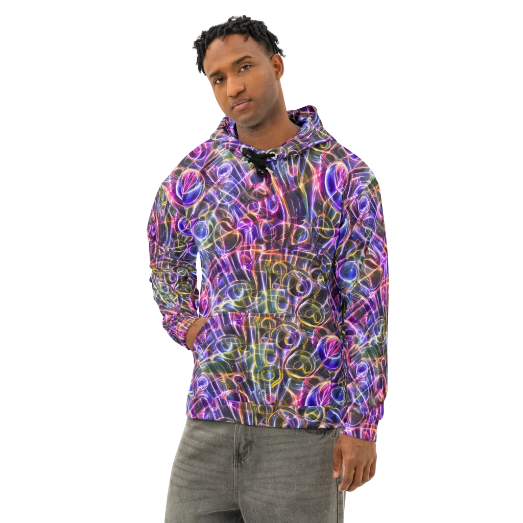 Violet Static on Cotton Hoodie — Left Front