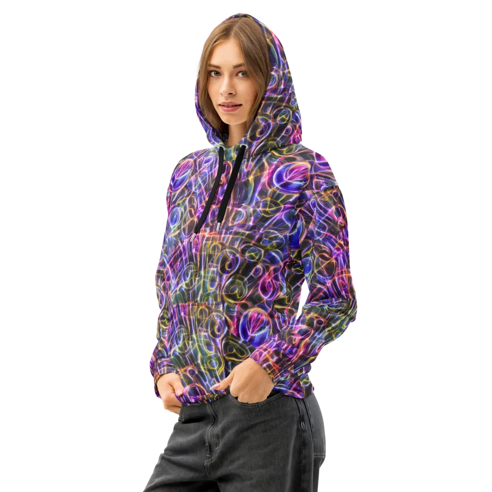 Violet Static on Cotton Hoodie — Left Front