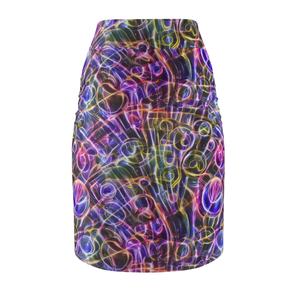 Violet Static on Pencil Skirt — Back