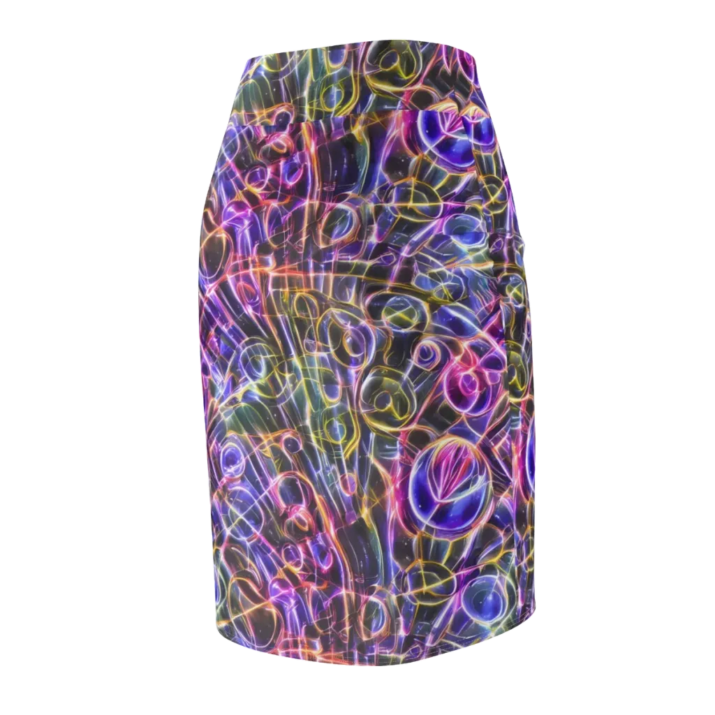 Violet Static on Pencil Skirt — Back Side