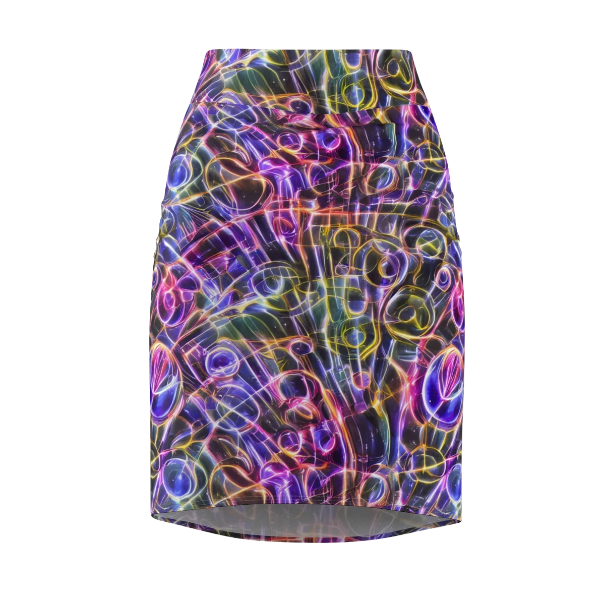 Violet Static on Pencil Skirt — Front