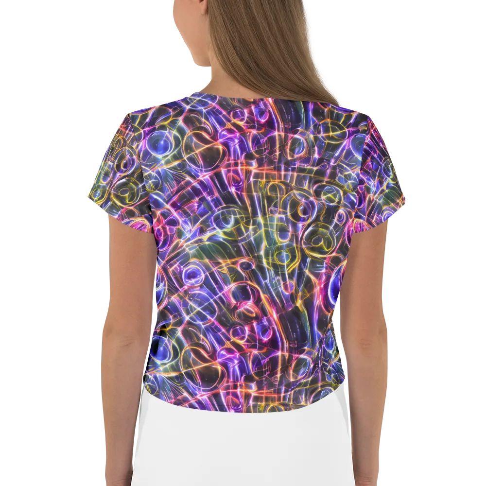 Violet Static on Crop Tee — Back