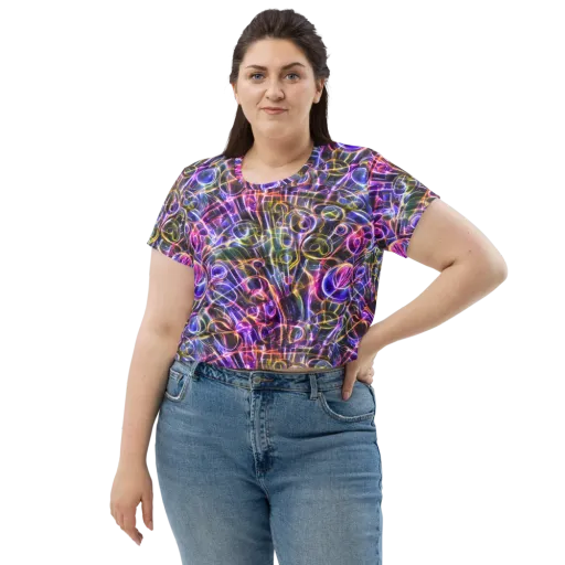 Violet Static on a Crop Tee