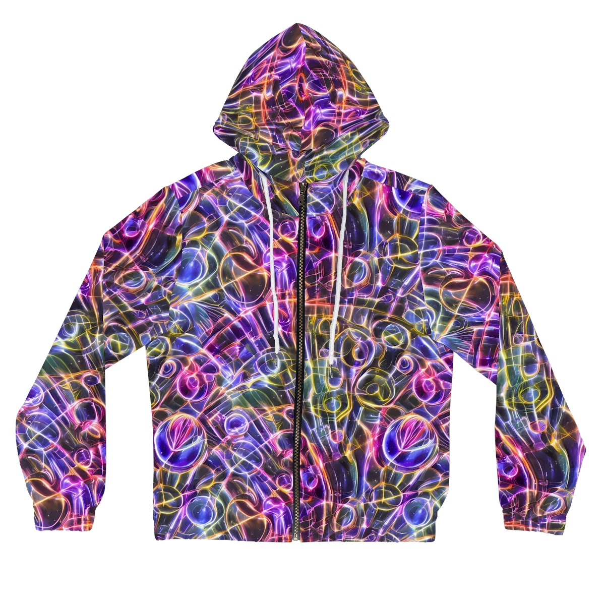 Violet Static on Women's Full-Zip Hoodie — Front