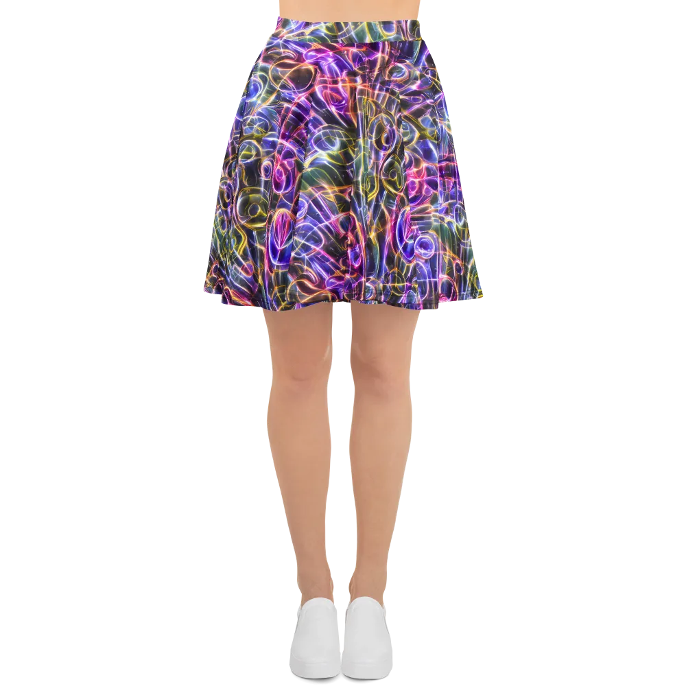 Violet Static on Skater Skirt — Front