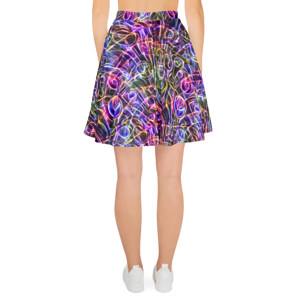 Violet Static on Skater Skirt — Back
