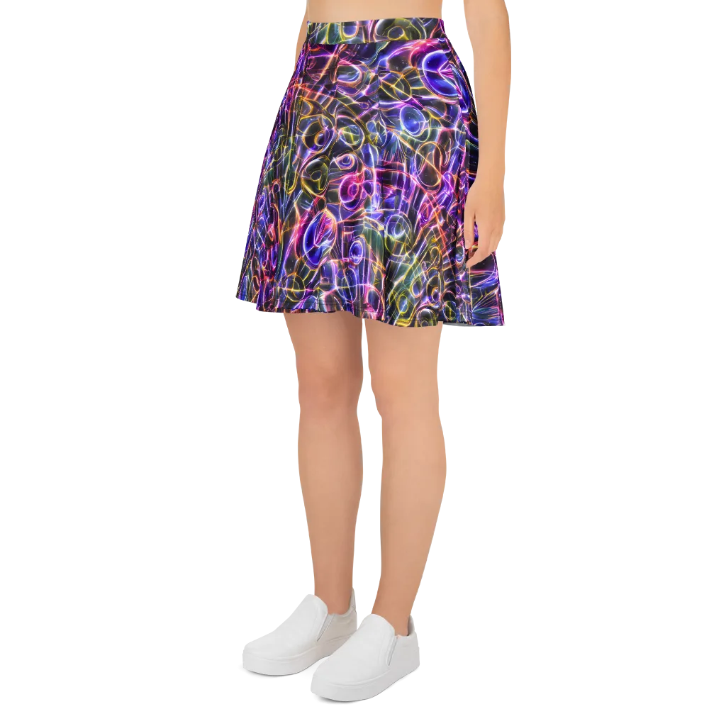 Violet Static on Skater Skirt — Left