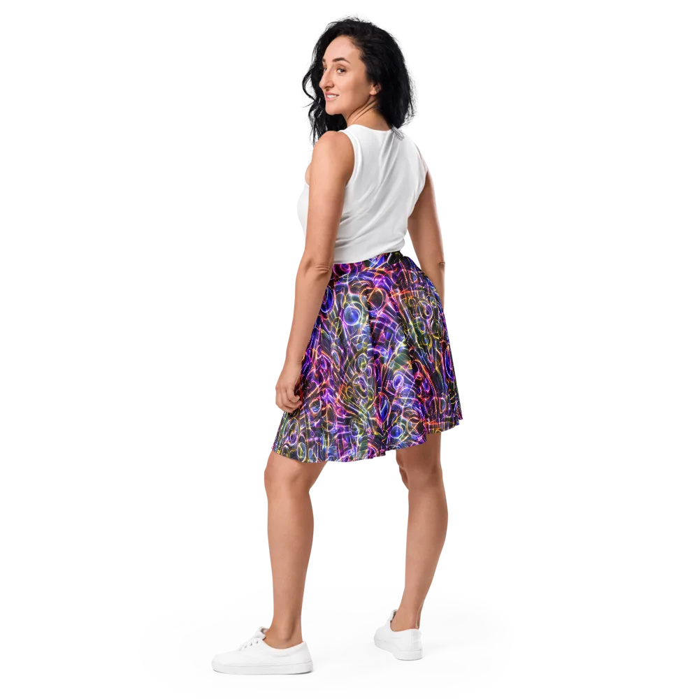 Violet Static on Skater Skirt — Back
