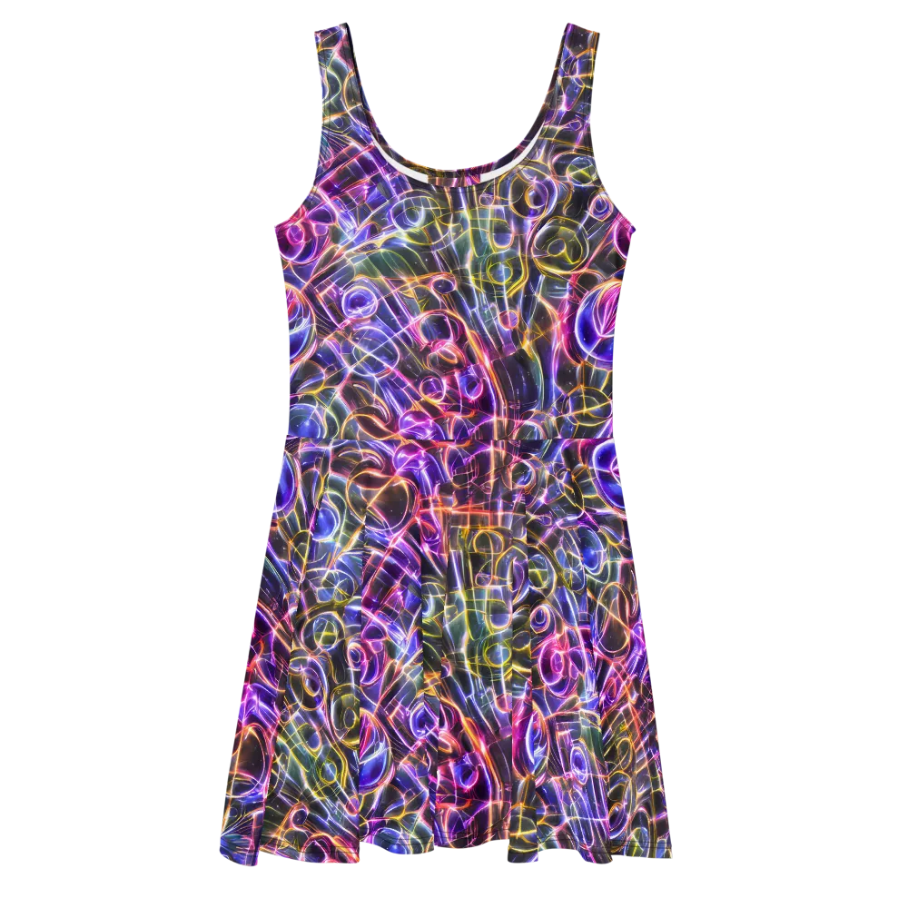 Violet Static on Skater Dress — Front