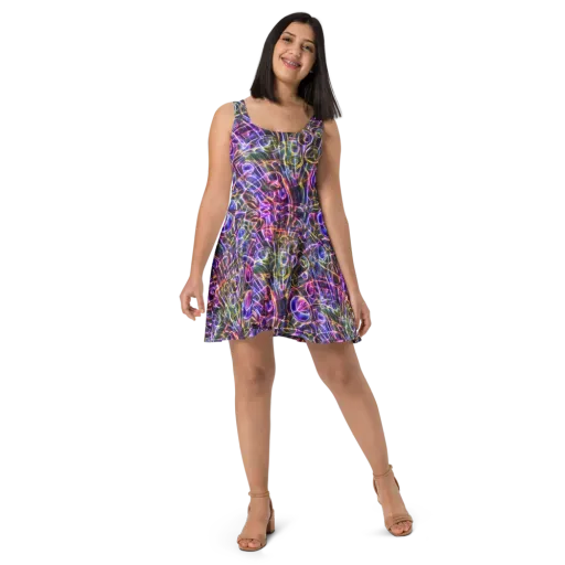 Violet Static on a Skater Dress