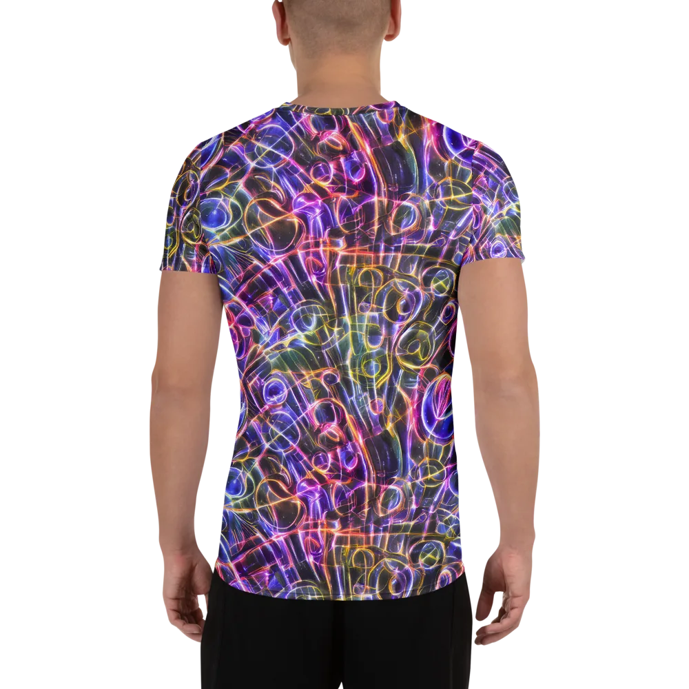 Violet Static on Men's Athletic T-Shirt — Back