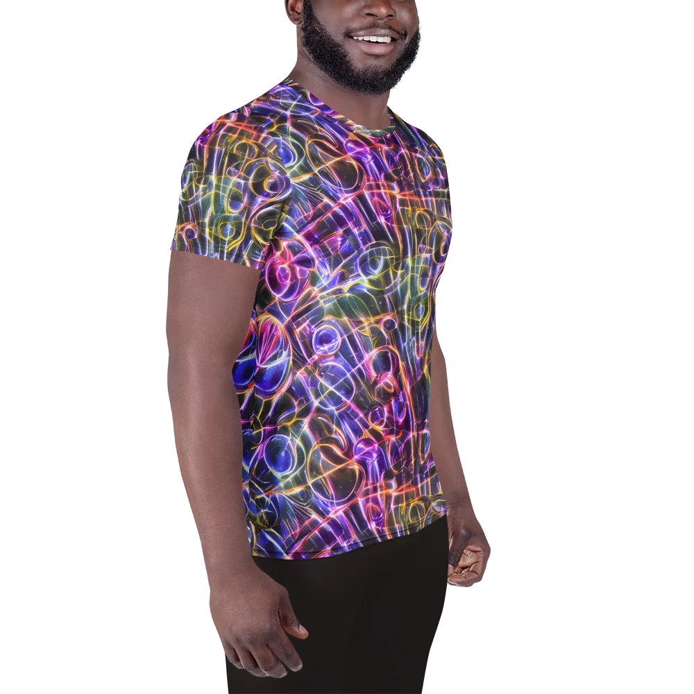 Violet Static on Men's Athletic T-Shirt — Right