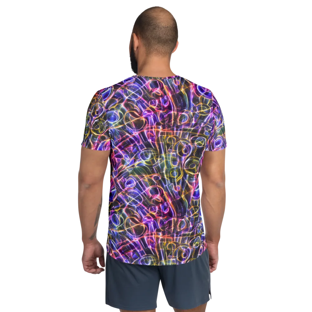 Violet Static on Men's Athletic T-Shirt — Back