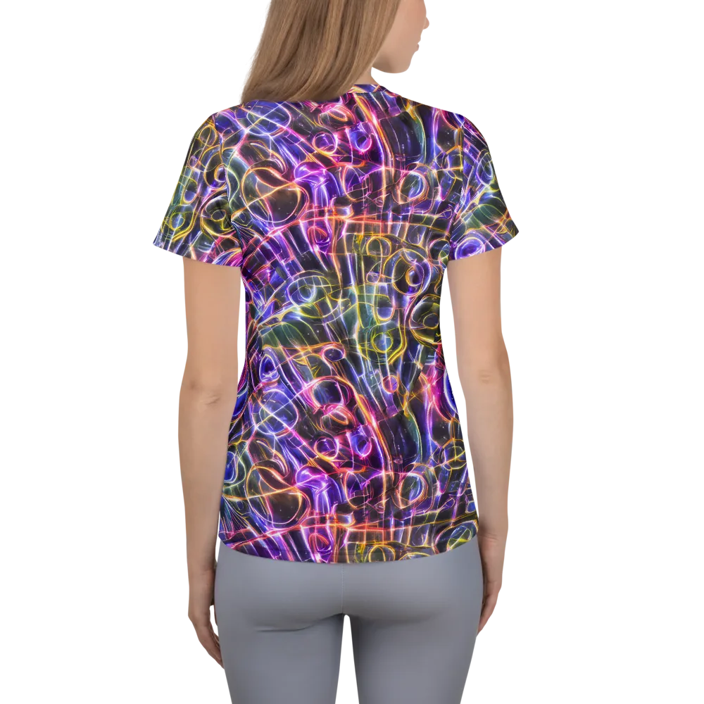 Violet Static on Women's Athletic T-Shirt — Back