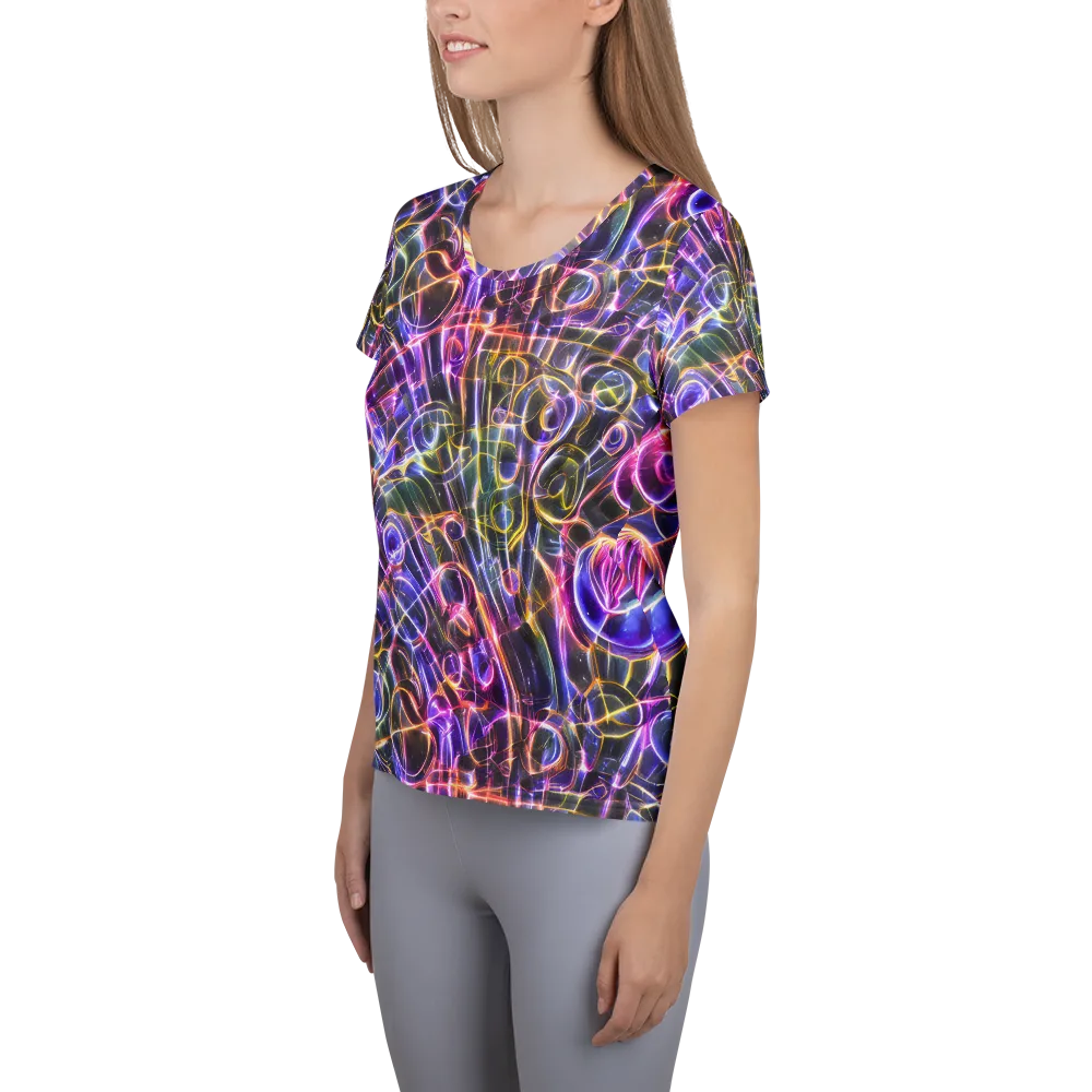 Violet Static on Women's Athletic T-Shirt — Left