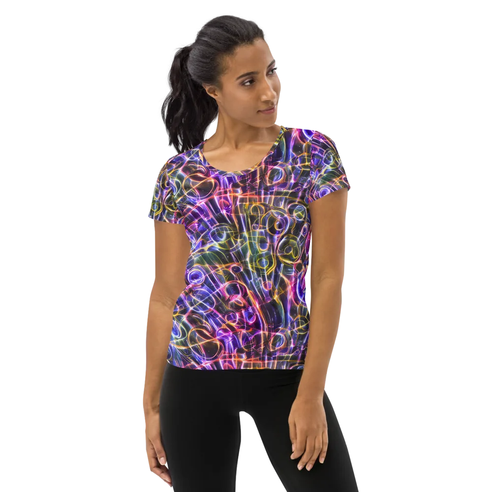 Violet Static on Women's Athletic T-Shirt — Front