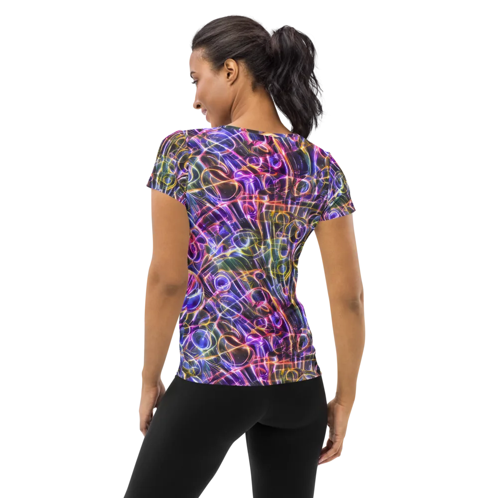 Violet Static on Women's Athletic T-Shirt — Back