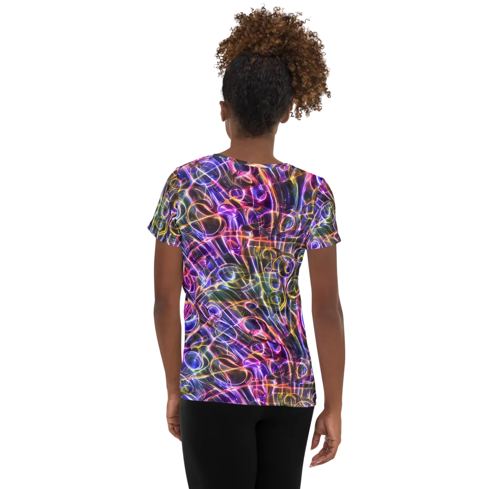 Violet Static on Women's Athletic T-Shirt — Back