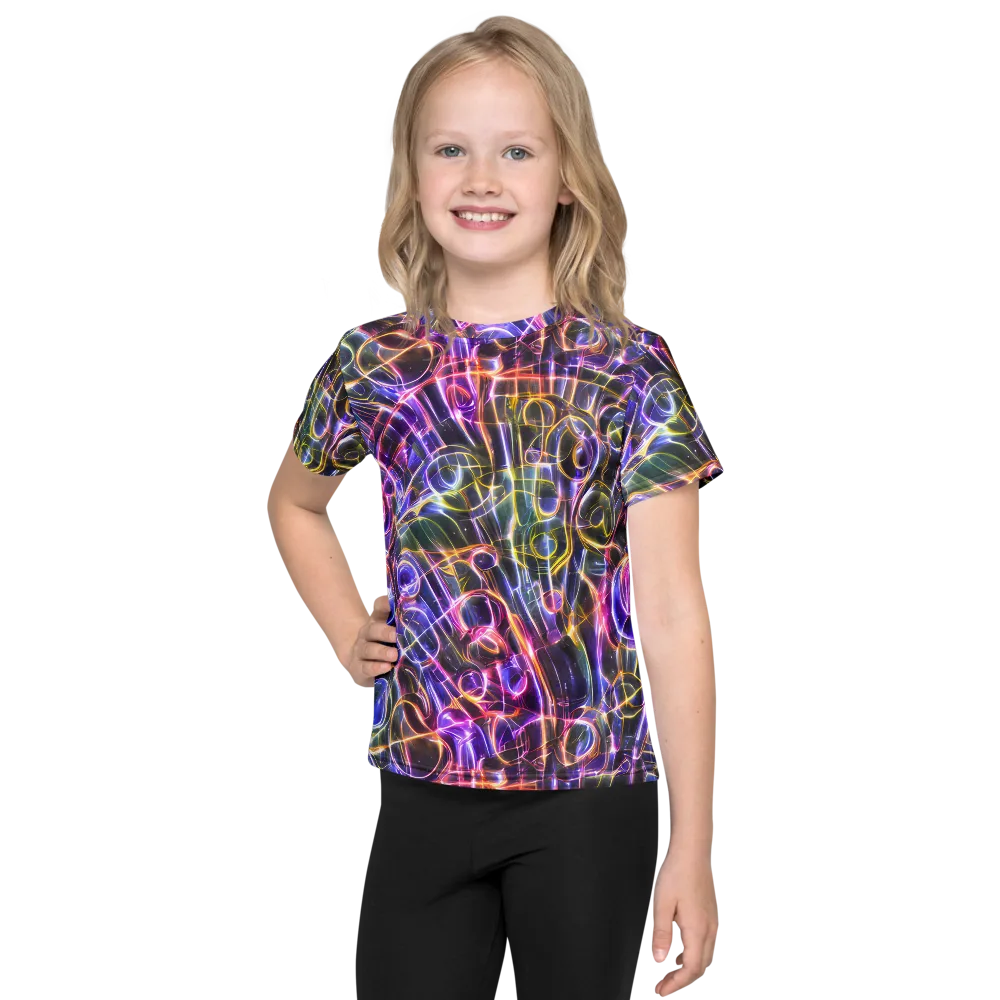 Violet Static on Kids Crew Neck T-Shirt — Front
