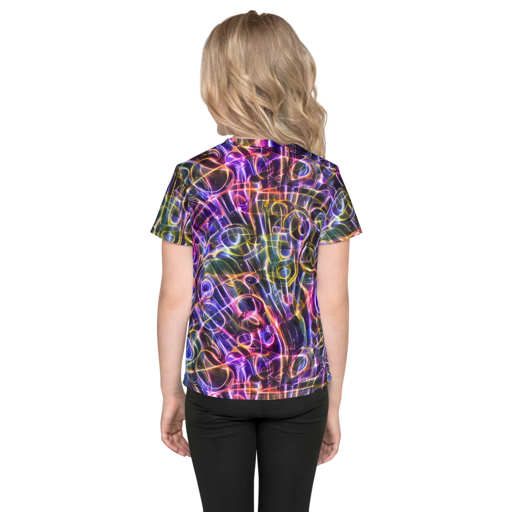 Violet Static on Kids Crew Neck T-Shirt — Back
