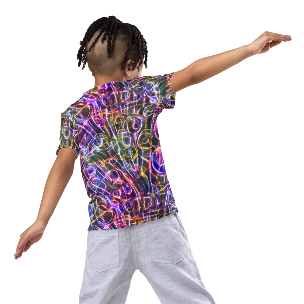 Violet Static on Kids Crew Neck T-Shirt — Back