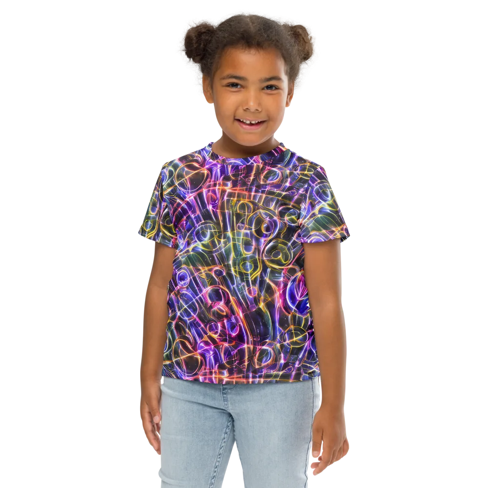 Violet Static on Kids Crew Neck T-Shirt — Front