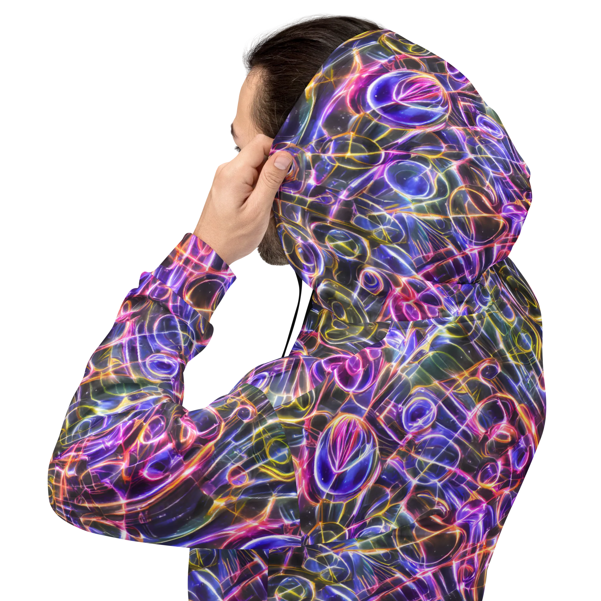 Violet Static on Hoodie — Back