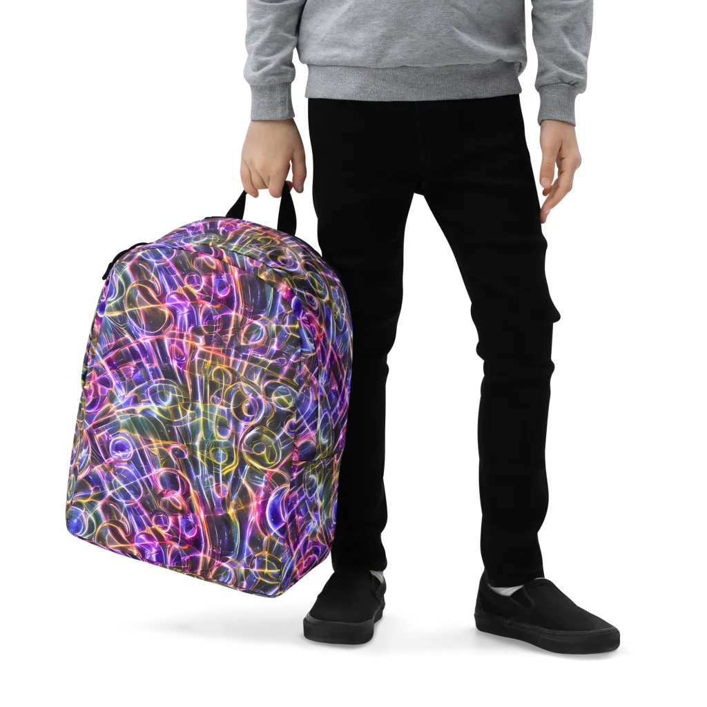 Violet Static on Minimalist Backpack — Zoomed-in