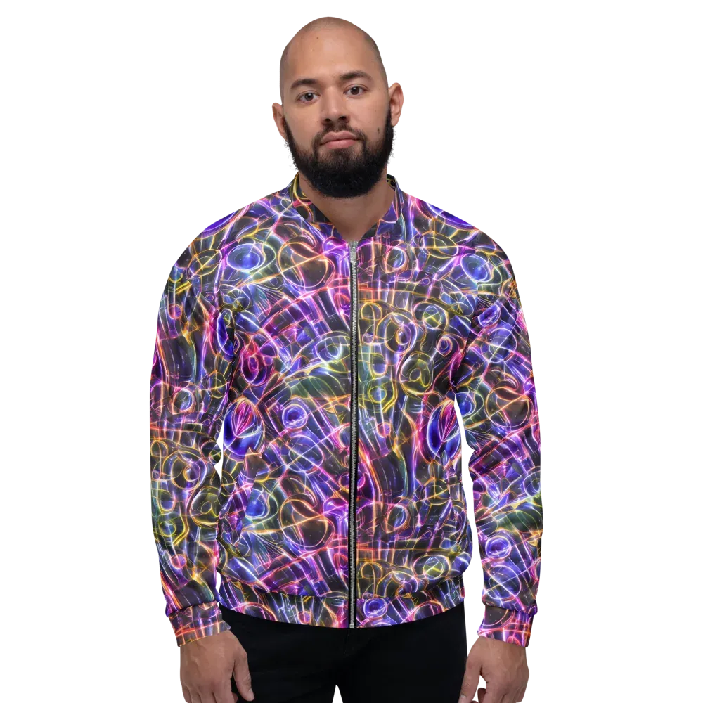 Violet Static on Bomber Jacket — Front