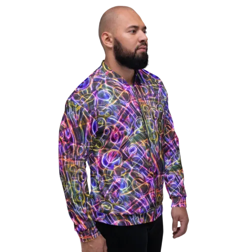 Violet Static on a Bomber Jacket