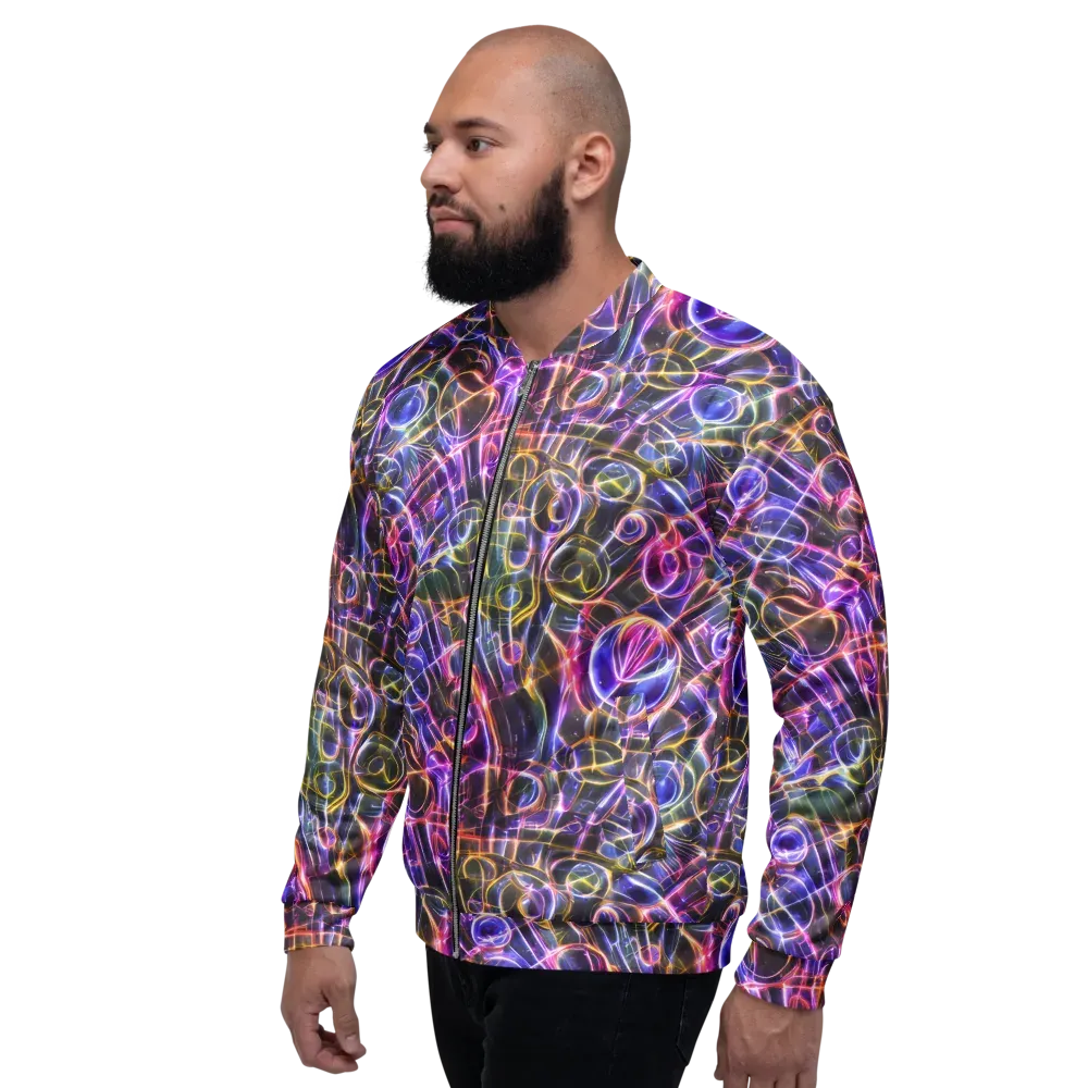 Violet Static on Bomber Jacket — Left