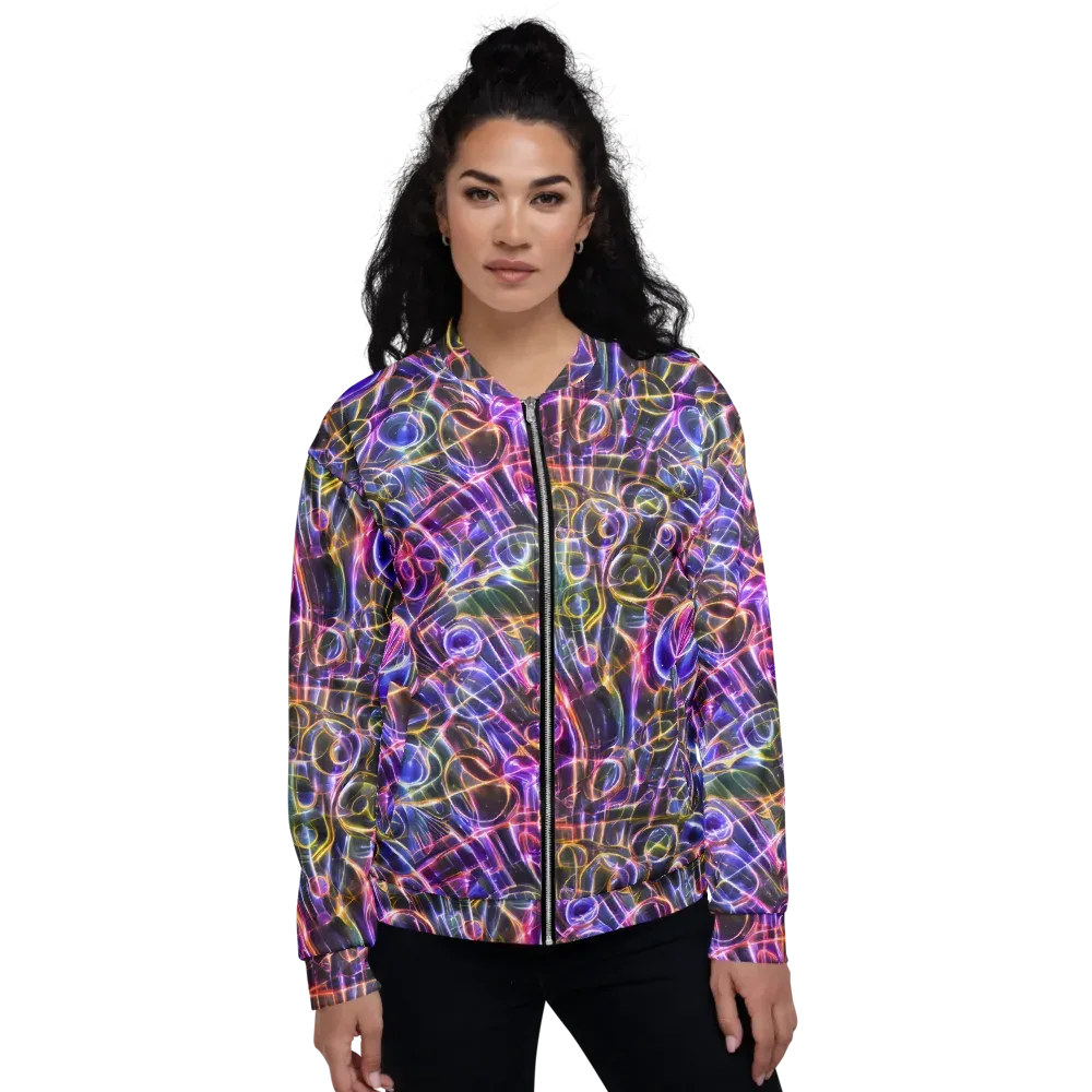 Violet Static on Bomber Jacket — Front