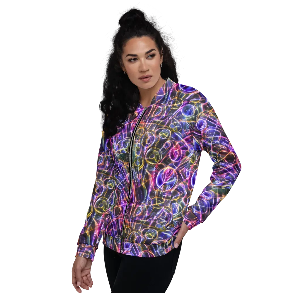 Violet Static on Bomber Jacket — Left