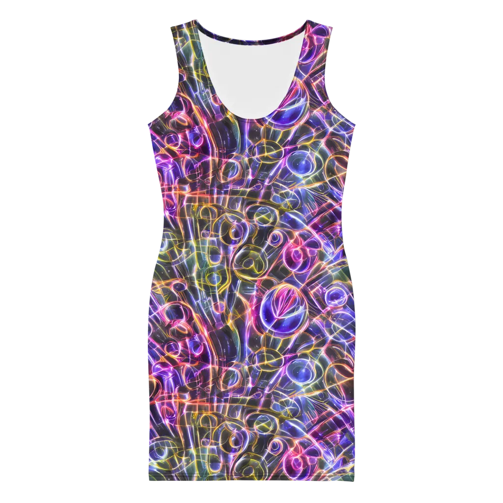 Violet Static on Bodycon Dress — Front