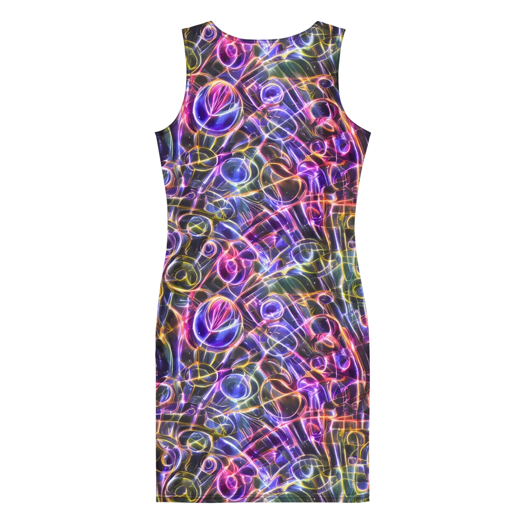 Violet Static on Bodycon Dress — Back