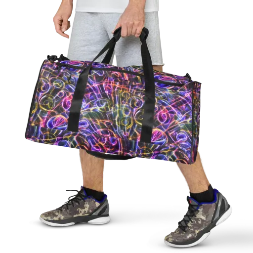 Violet Static on a Duffle Bag