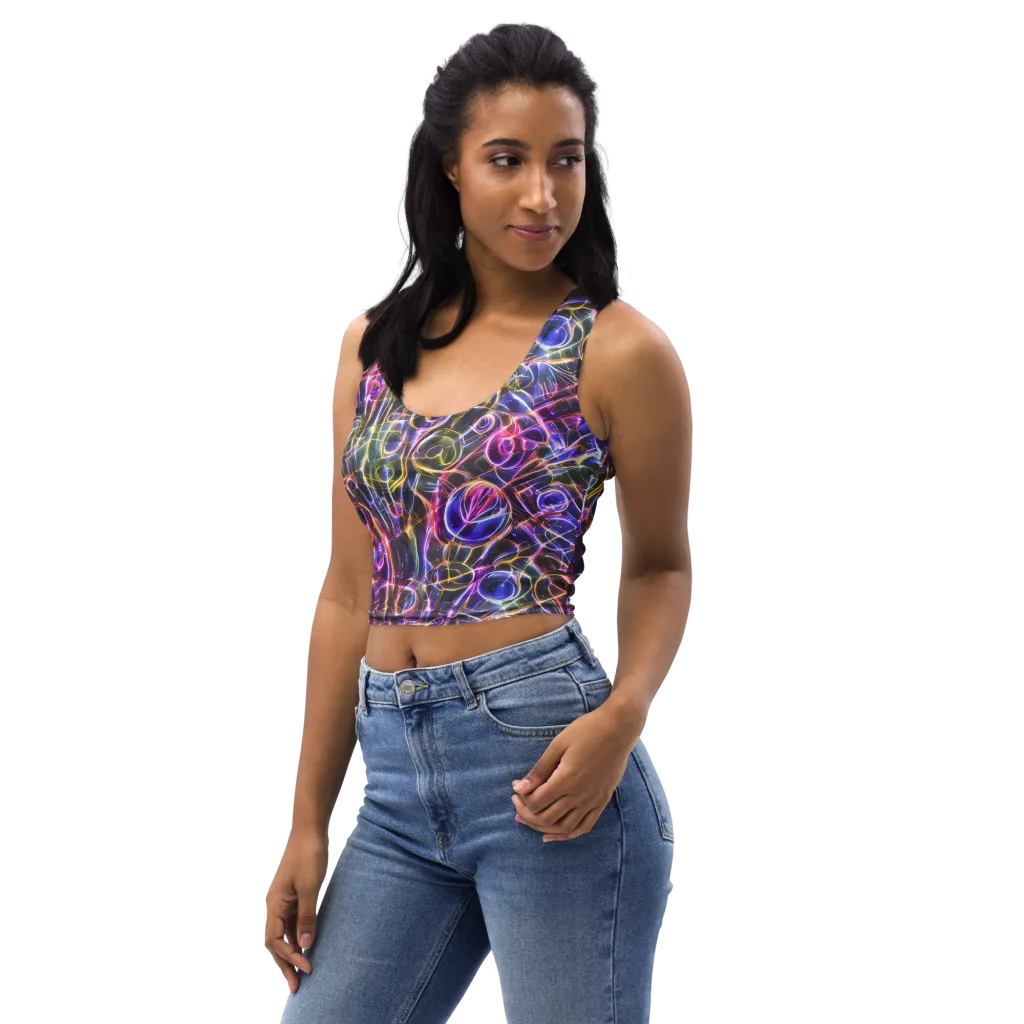 Violet Static on Crop Top — Left Front