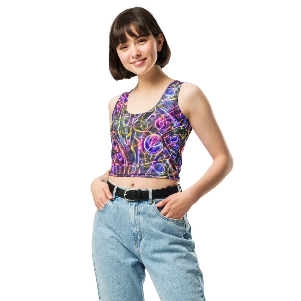 Violet Static on Crop Top — Front